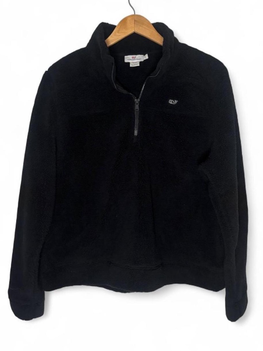 Vineyard Vines Women’s Black Sherpa Quarter Zip Pullover